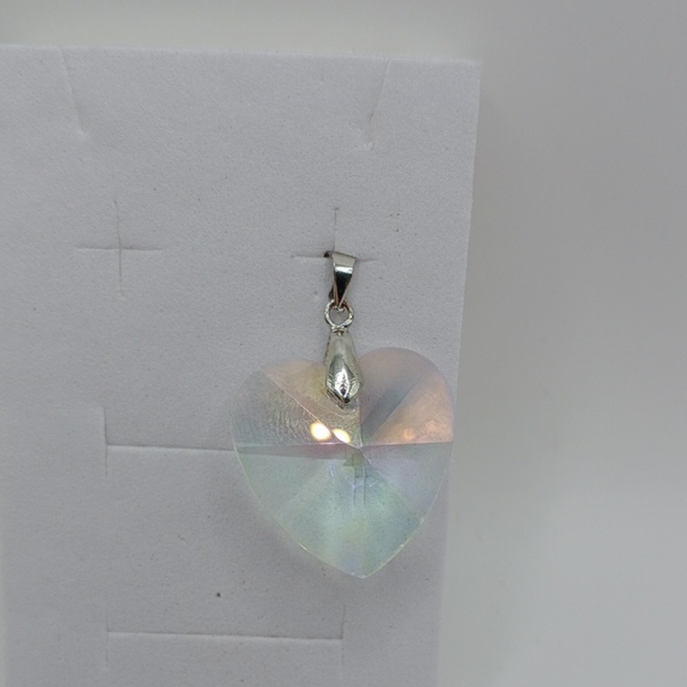 Swarovski 18kGP Heart Necklace with Iridescent Crystal
